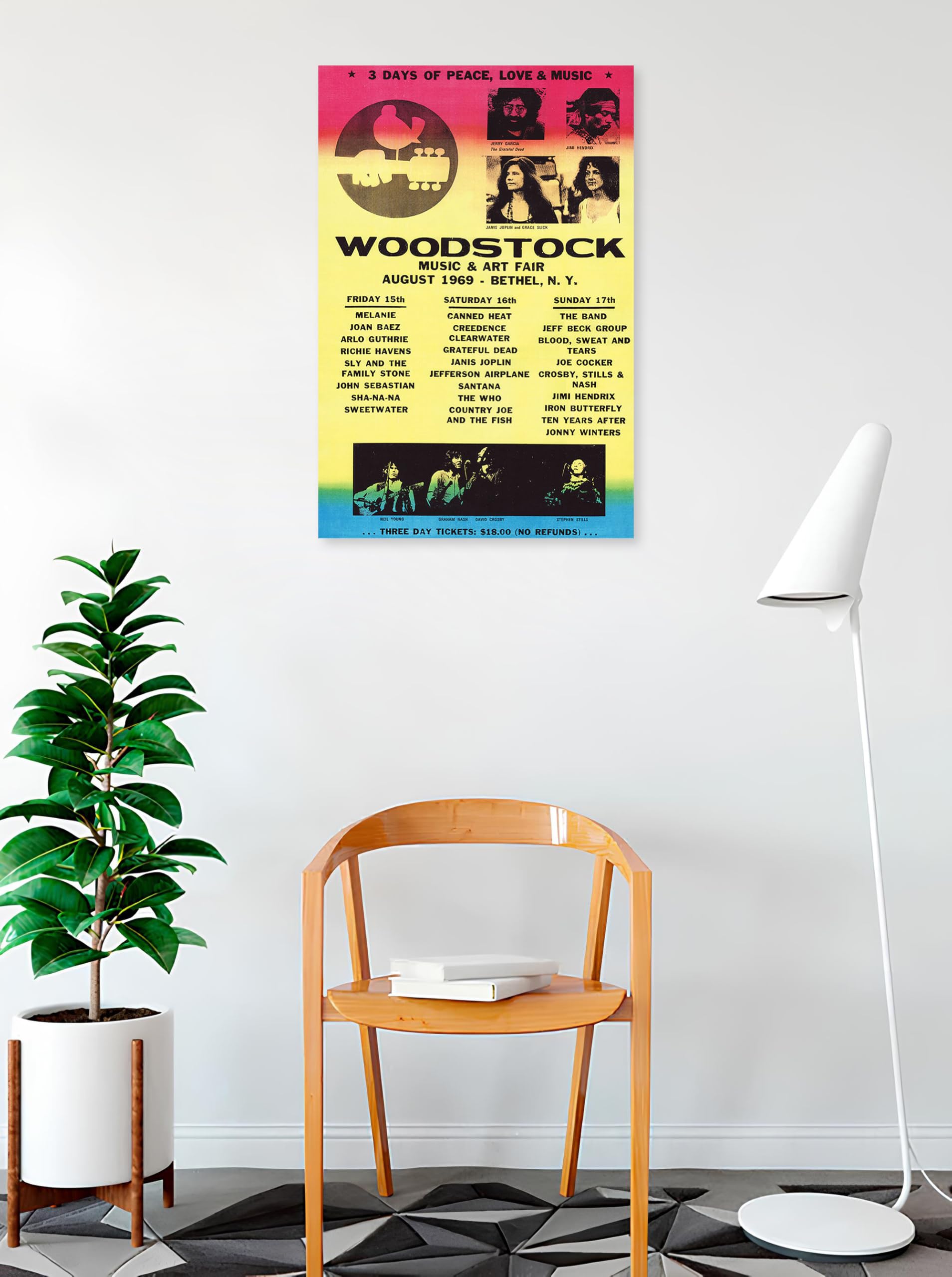 Amazon.co.jp: Buyartforless ウッドストック ラインアップ 1969